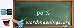 WordMeaning blackboard for parts